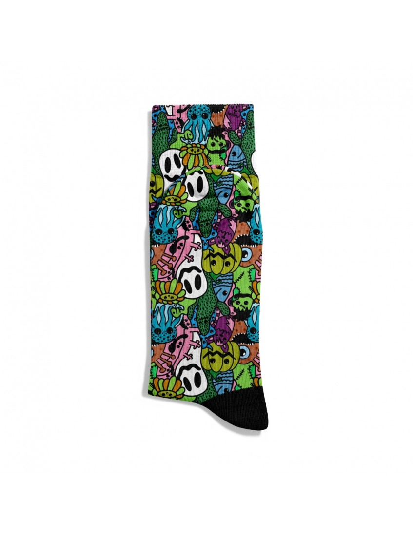 Eğlenceli Çorap Unisex Yeşil Bal Kabağı HX Baskılı Çorap ECSOKET312