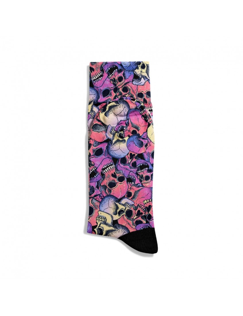 Eğlenceli Çorap Unisex Renkli Kuru Kafa Desen Baskılı Çorap ECSOKET324 Eğlenceli Çorap Unisex Renkli Kuru Kafa Desen Baskılı Çorap ECSOKET324