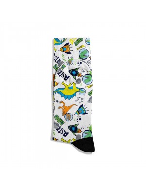 Eğlenceli Çorap Unisex Astronot Dino Desen Baskılı Çorap ECSOKET331