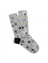 Eğlenceli Çorap Unisex Gri Star Yıldız Desen Baskılı Çorap ECSOKET336