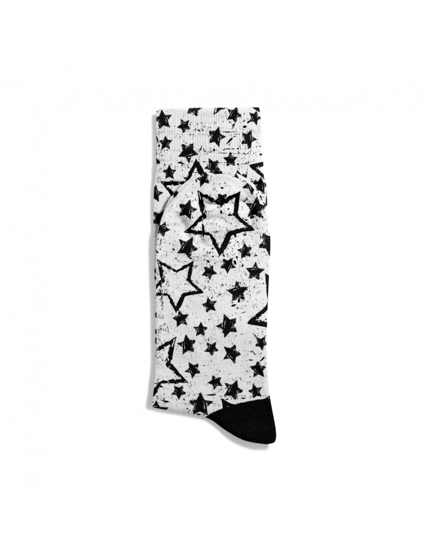 Eğlenceli Çorap Geometrik Yıldız Star Desen Baskılı Çorap ECSOKET364
