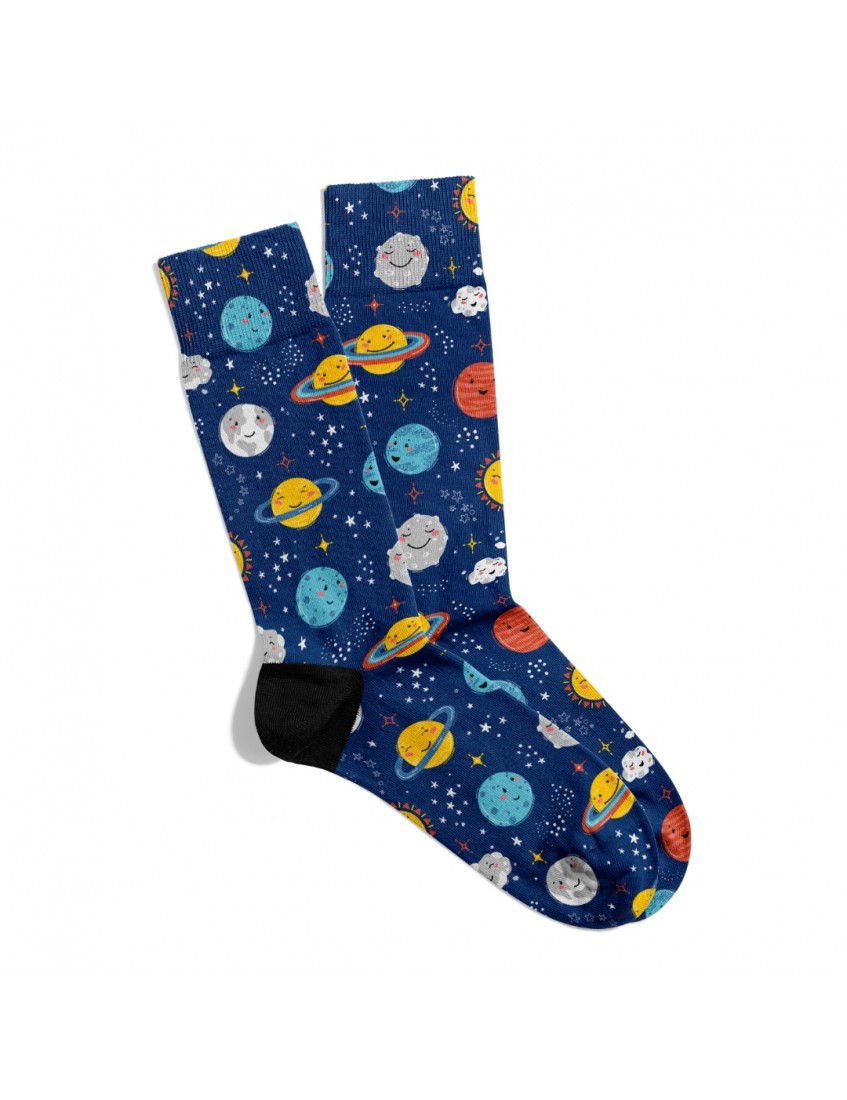 Eğlenceli Çorap PopArt Uzay Space Desen Baskılı Çorap ECSOKET367