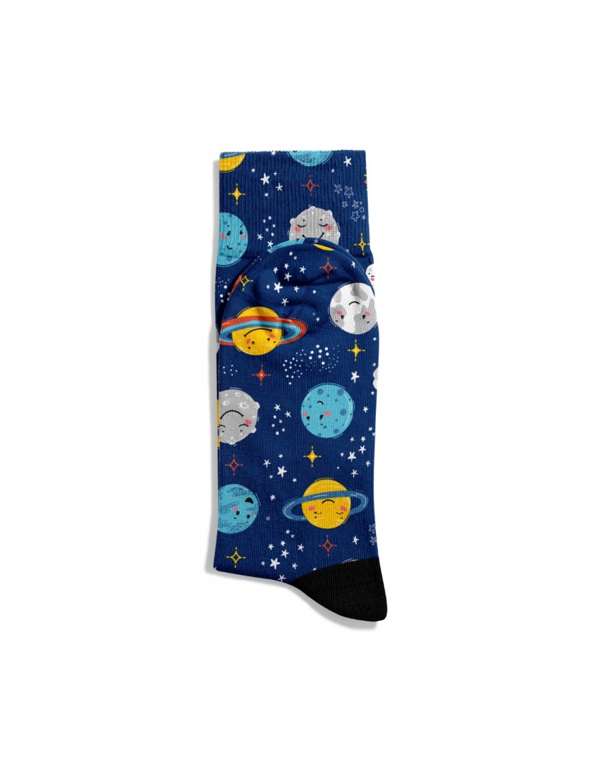Eğlenceli Çorap PopArt Uzay Space Desen Baskılı Çorap ECSOKET367