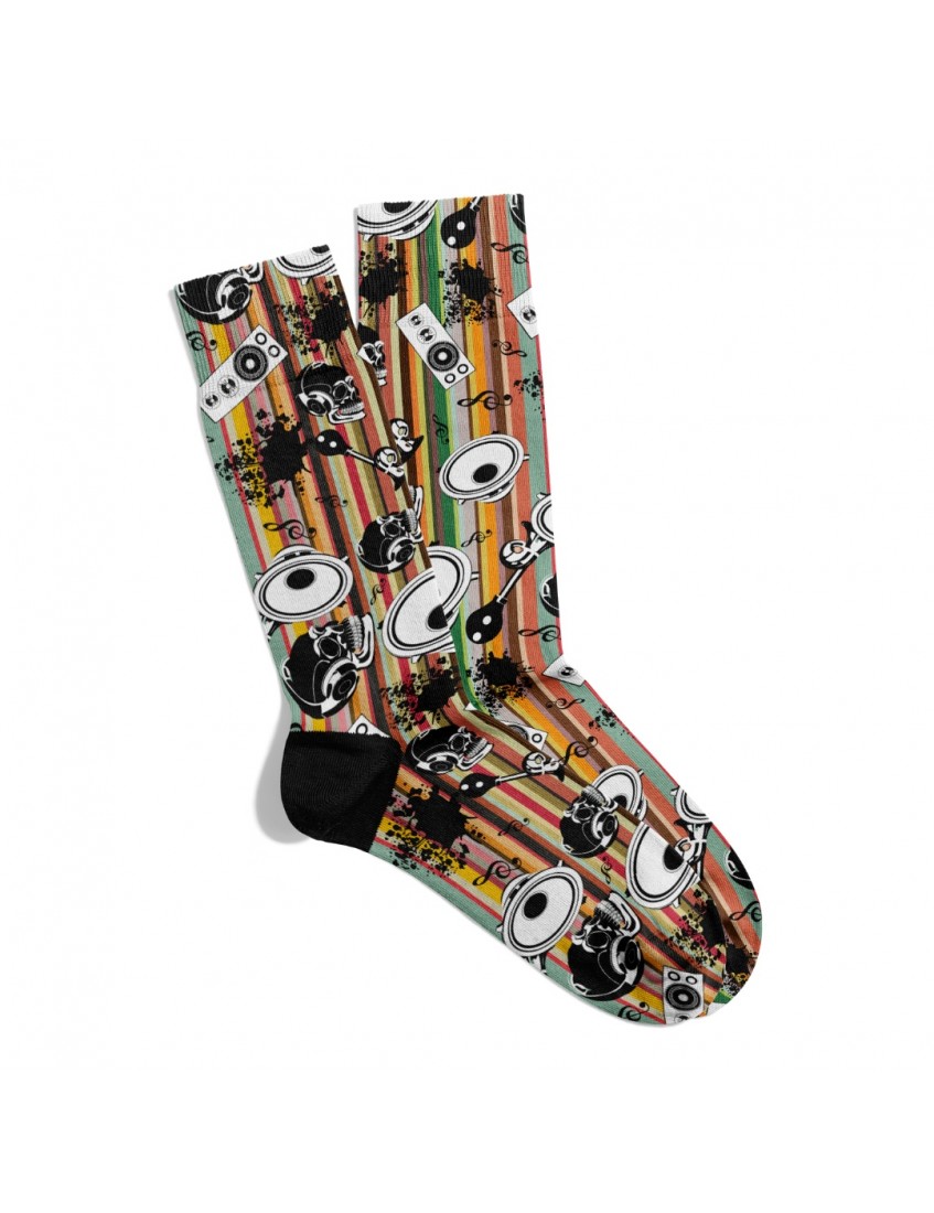 Eğlenceli Çorap Unisex Music Kuru Kafa Baskılı Çorap ECSOKET381