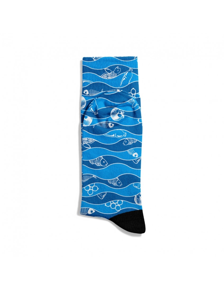 Eğlenceli Çorap Unisex Skull Balık Baskılı Çorap ECSOKET384