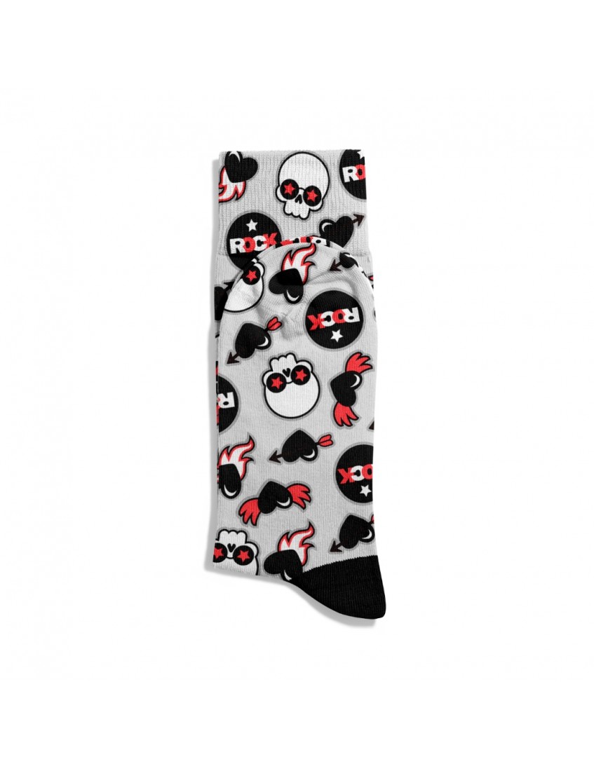 Eğlenceli Çorap Unisex Rock Kuru Kafa Desen Baskılı Çorap ECSOKET400