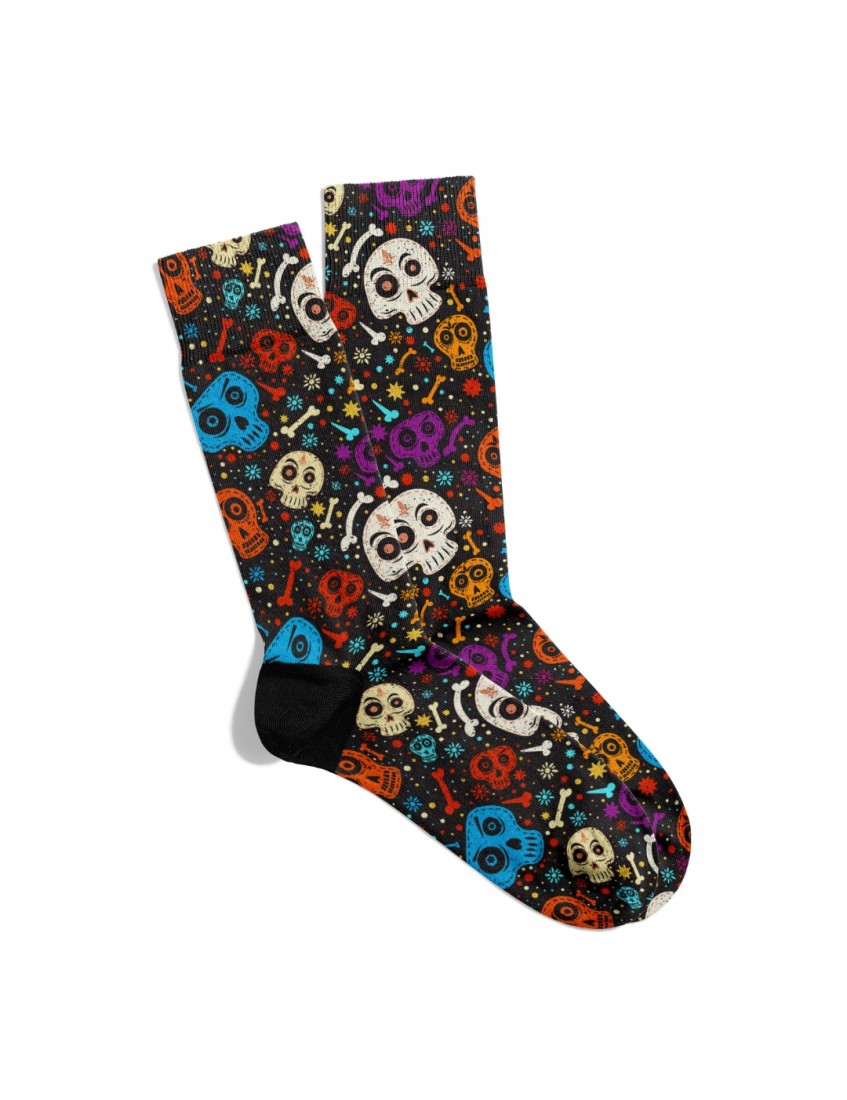 Eğlenceli Çorap Unisex Skull Halloween Desen Baskılı Çorap ECSOKET401