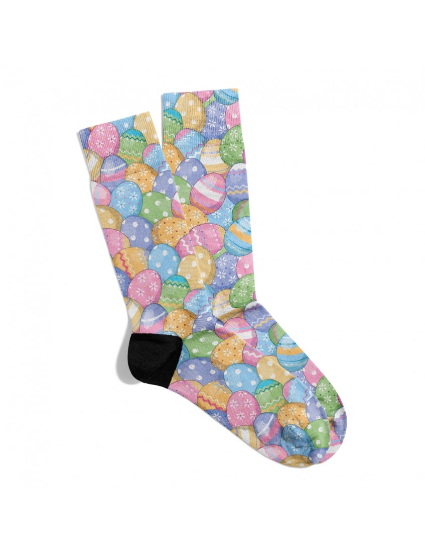 Eğlenceli Çorap Unisex Renkli Yumurtalar Desen Baskılı Çorap ECSOKET407