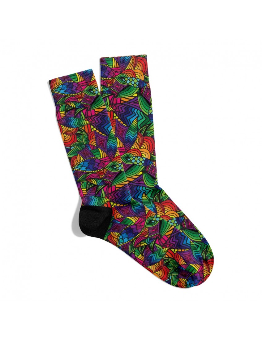 Eğlenceli Çorap Unisex Flower Renkli Desen Baskılı Çorap ECSOKET418