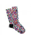Eğlenceli Çorap  Unisex Leopar Renkli Desen Baskılı Çorap ECSOKET433