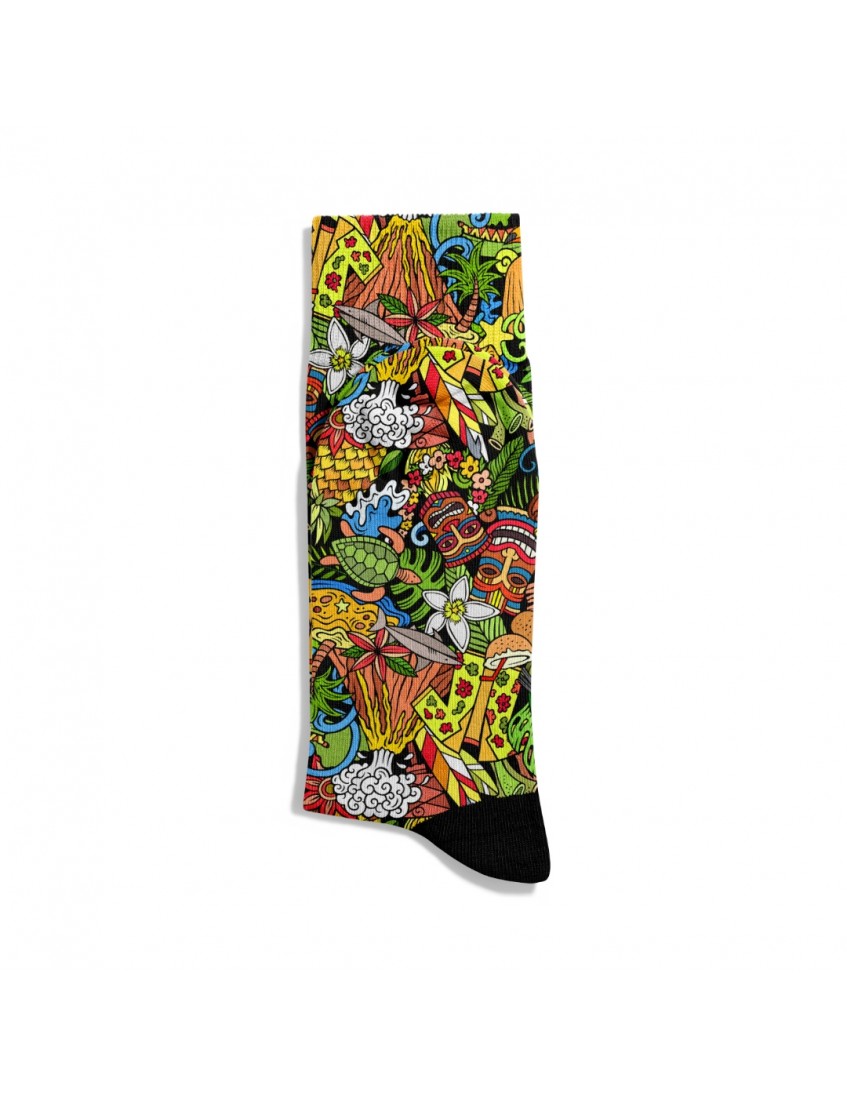 Eğlenceli Çorap  Unisex Yaz Partisi Renkli Desen Baskılı Çorap ECSOKET449