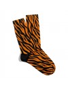 Eğlenceli Çorap  Unisex Turuncu Zebra Motif Desen Baskılı Çorap ECSOKET454
