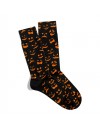 Eğlenceli Çorap  Unisex Turuncu  Halloween Smile Desen Baskılı Çorap ECSOKET463