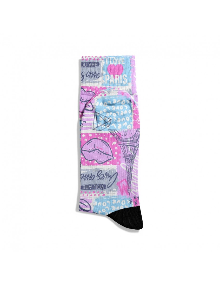 Eğlenceli Çorap  Unisex You Are ChS City Paris Desen Baskılı Çorap ECSOKET464