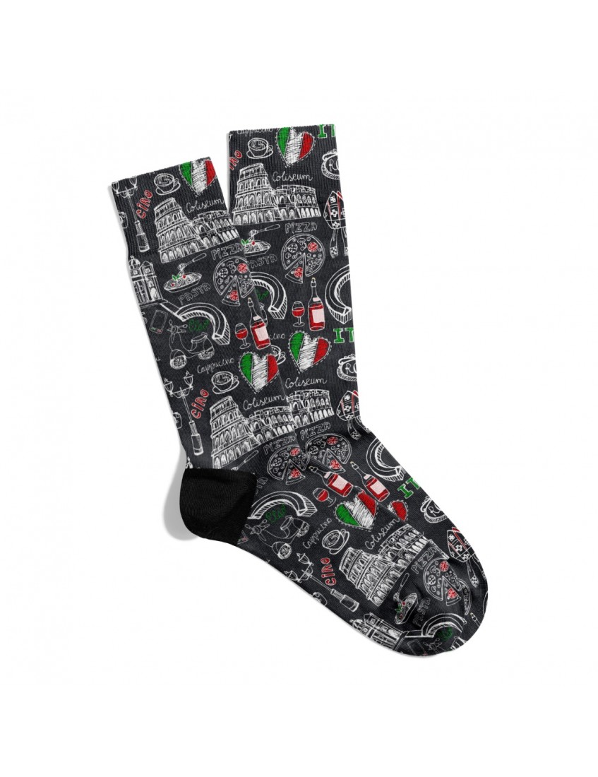 Eğlenceli Çorap  Unisex Ciano İtaly City Desen Baskılı Çorap ECSOKET470