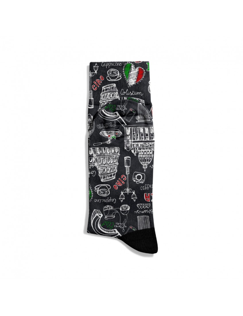 Eğlenceli Çorap  Unisex Ciano İtaly City Desen Baskılı Çorap ECSOKET470