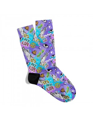 Eğlenceli Çorap  Unisex İt's My Live NY Desen Baskılı Çorap ECSOKET475 Eğlenceli Çorap  Unisex İt's My Live NY Desen Baskılı Çorap ECSOKET475