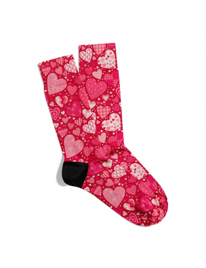 Eğlenceli Çorap  Unisex VLnts  Renkli Kapler Çift Desen Baskılı Çorap ECSOKET478