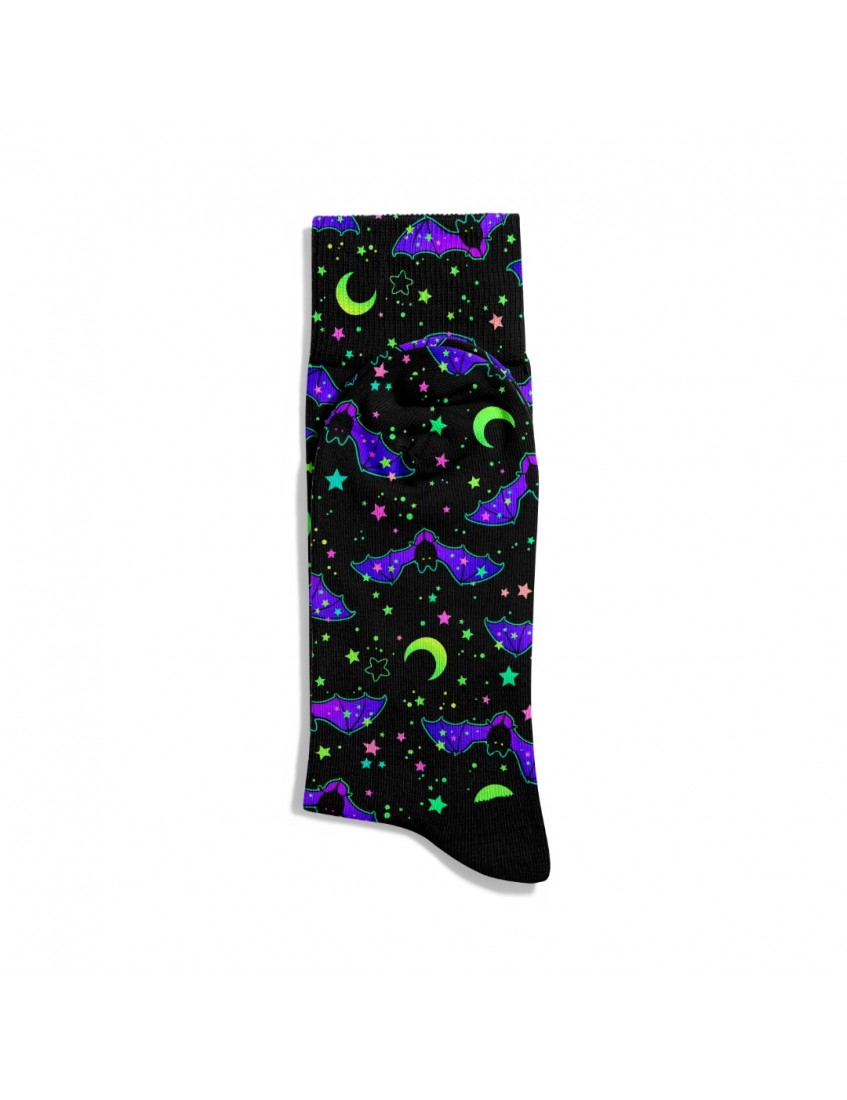 Eğlenceli Çorap  Unisex Renkli Ay ve HaLLoween Desen Baskılı Çorap ECSOKET486