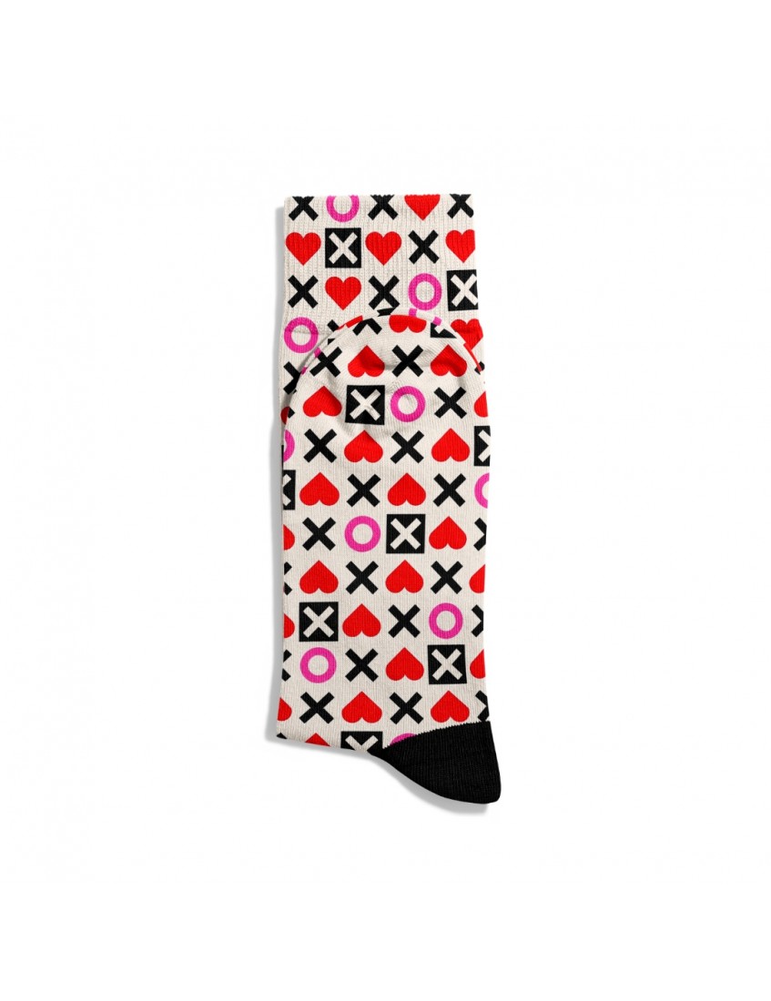 Eğlenceli Çorap  Unisex XO love OX Desen Baskılı Çorap ECSOKET493