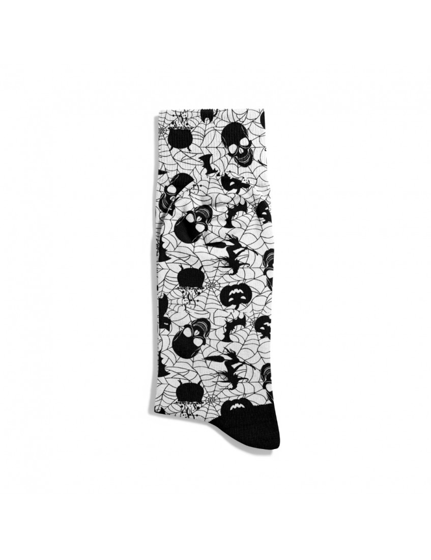 Eğlenceli Çorap  Unisex Skull Siyah Kuru Kafa Desen Baskılı Çorap ECSOKET504