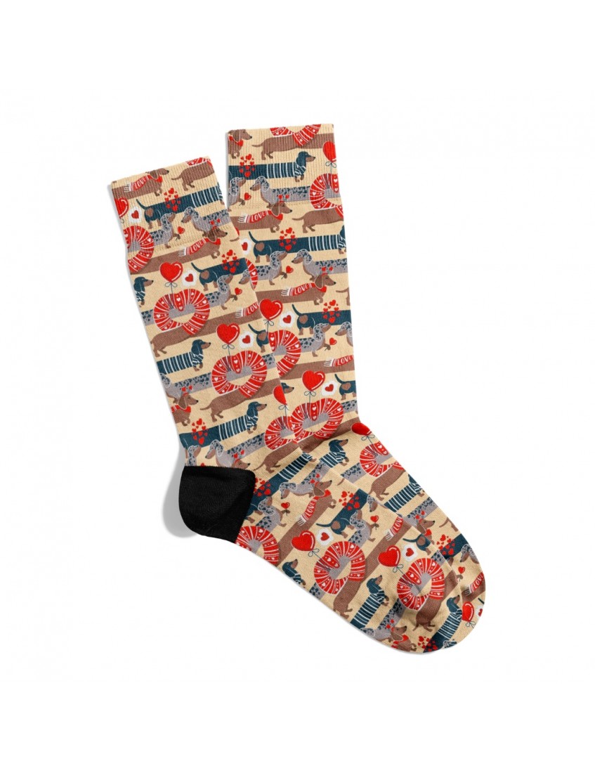 Eğlenceli Çorap  Unisex  Animal Love Valentines Baskılı Çorap ECSOKET514