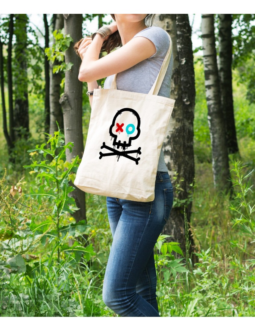 Bez Çanta Skull X O Baskılı Çanta Hediyelik Çanta BDKCNTA019