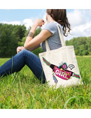 Bez Çanta Smile Girl Baskılı Çanta Hediyelik Çanta BDKCNTA035