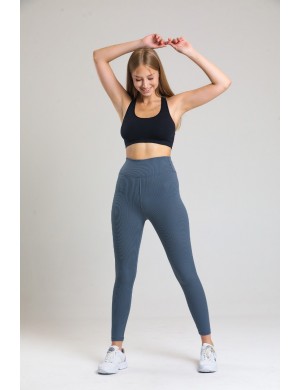 Spor Yüksek Bel Fitilli Füme Toparlayıcı Tayt