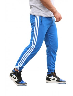 Yandan Şeritli  Cepli Erkek Jogger Mavi Spor Eşofman Yandan Şeritli  Cepli Erkek Jogger Mavi Spor Eşofman