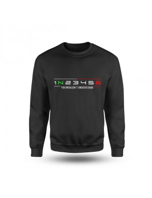 Siyah Bisiklet Yaka 3 İplik Şardonlu  You Wouldn't 1N23456 Baskılı Unisex Sweatshirt  BDKSWTKPN007