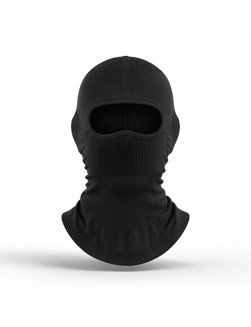  Siyah Balaklava Maske | %100 Polyester, Seamless, Nefes Alabilir – Unisex Outdoor & Taktik Maske