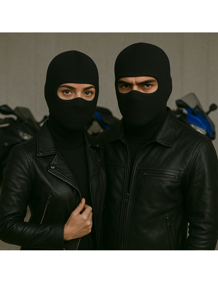  Siyah Balaklava Maske | %100 Polyester, Seamless, Nefes Alabilir – Unisex Outdoor & Taktik Maske